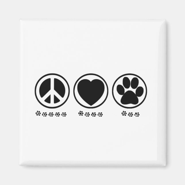 Peace Kärlek Tass Magnet (Framsidan)