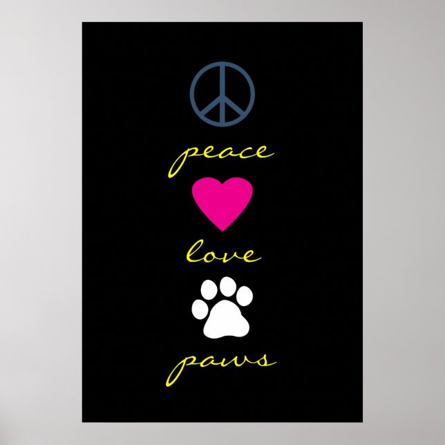 Peace Kärlek Tass Poster (Framsidan)