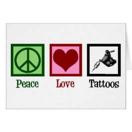 Peace Kärlek Tattoos Cute Tattoo Artist Gun Card Hälsningskort