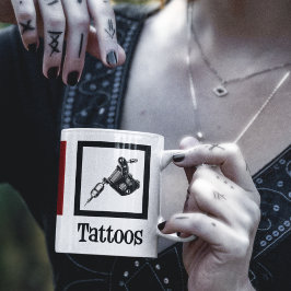 Peace Kärlek Tattoos Cute Tattoo Artist Gun Kaffemugg