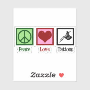 Peace Kärlek Tattoos Cute Tattoo Artist Gun Klistermärken