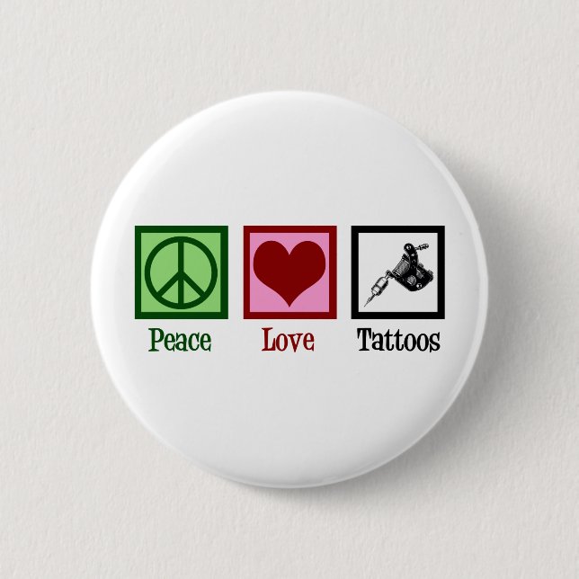 Peace Kärlek Tattoos Cute Tattoo Artist Gun Knapp (Framsida)