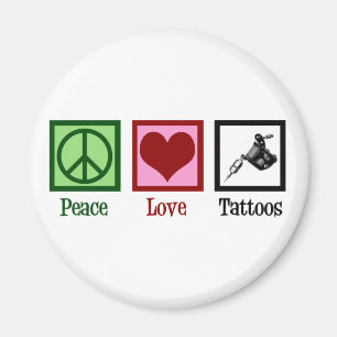 Peace Kärlek Tattoos Cute Tattoo Artist Gun Magnet