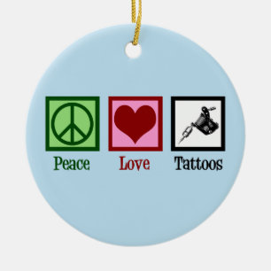 Peace Kärlek Tattoos Julgransprydnad Keramik