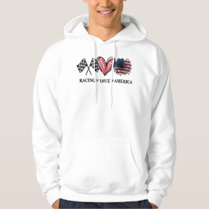 Peace Kärlek Tävla Flagga America Tävla Älskare Hoodie