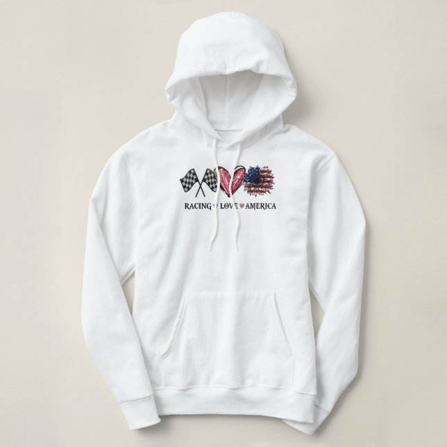 Peace Kärlek Tävla Flagga America Tävla Älskare T Shirt (Design framsida)