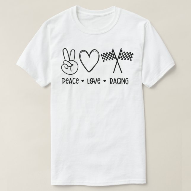 Peace kärlek Tävla T Shirt (Design framsida)