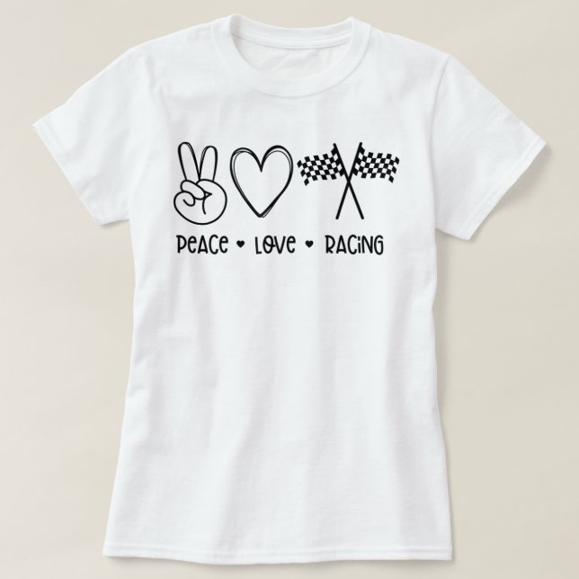 Peace kärlek Tävla T Shirt (Design framsida)