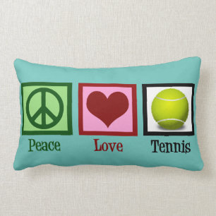Peace Kärlek Tennis Anpassningsbar Teal Lumbarkudde