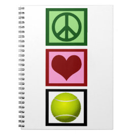 Peace Kärlek Tennis Anteckningsbok