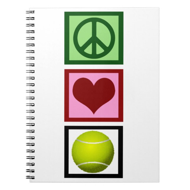 Peace Kärlek Tennis Anteckningsbok (Framsidan)