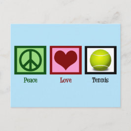 Peace Kärlek Tennis Cute Blue Vykort