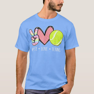 Peace Kärlek Tennis Cute Design for Women Tonåring T Shirt