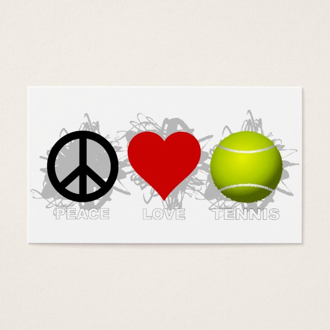 Peace Kärlek Tennis Emblem Visitkort (Framsidan)