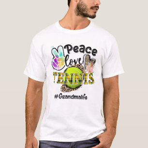 Peace Kärlek Tennis Grandma Life Mamma Grandma Leo T Shirt