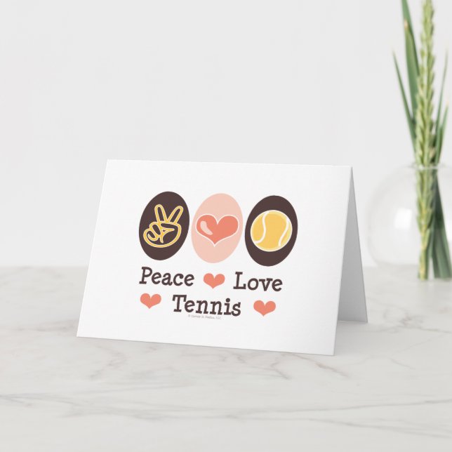 Peace Kärlek Tennis Greeting Card Kort (Framsida)