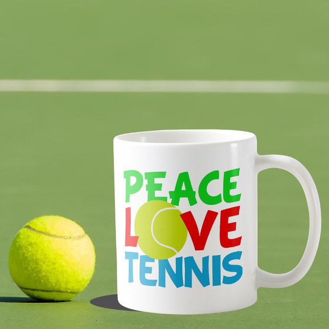 Peace Kärlek Tennis Kaffemugg (Skapare uppladdad)