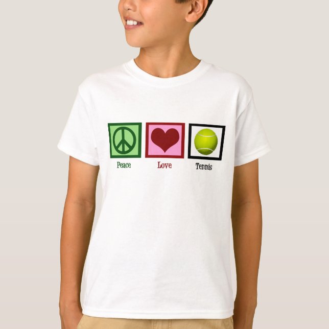 Peace Kärlek Tennis Kids T-shirt (Framsida)