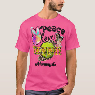 Peace Kärlek Tennis Mamma Life Mamma Grandma Leopa T Shirt