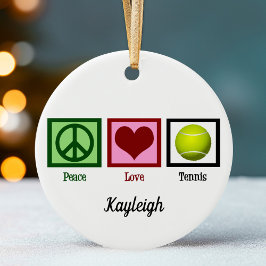 Peace Kärlek Tennis Player Monogram jul Julgransprydnad Keramik