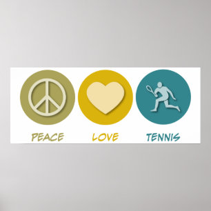 Peace Kärlek Tennis Poster