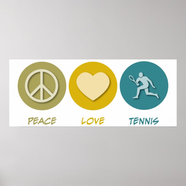 Peace Kärlek Tennis Poster (Framsidan)