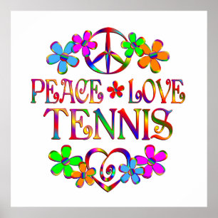 Peace Kärlek Tennis Poster