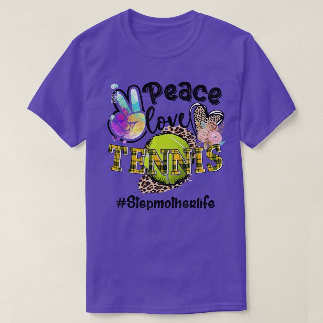 Peace Kärlek Tennis Stepmor Life Mamma Grandma Leo T Shirt (Design framsida)