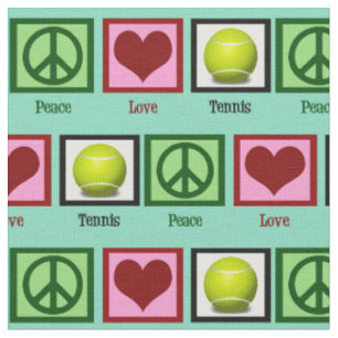 Peace Kärlek Tennis Teal Grönt Tyg