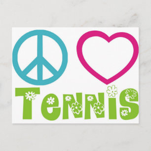Peace Kärlek Tennis Vykort