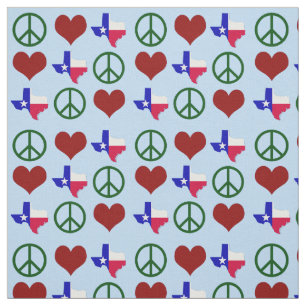 Peace Kärlek Texas Mönster Tyg