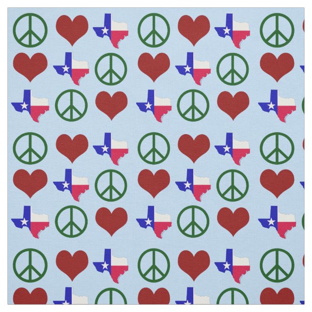 Peace Kärlek Texas Mönster Tyg (Provkarta)