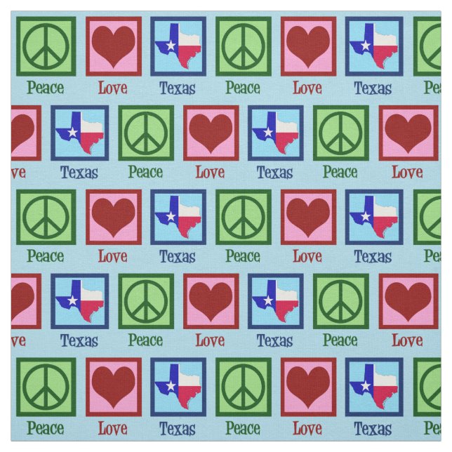 Peace Kärlek Texas Proud Texan Tyg (Provkarta)