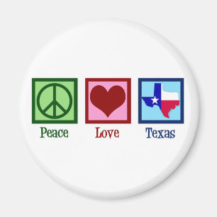 Peace Kärlek Texas Statlig flagga Magnet
