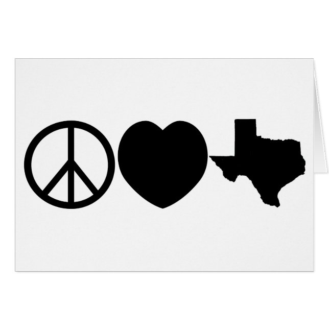 Peace Kärlek Texas-symboler Hälsningskort (Framsidan Horizontal)