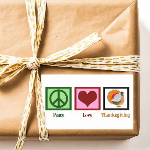 Peace Kärlek Thanksgiving Rektangulärt Klistermärke