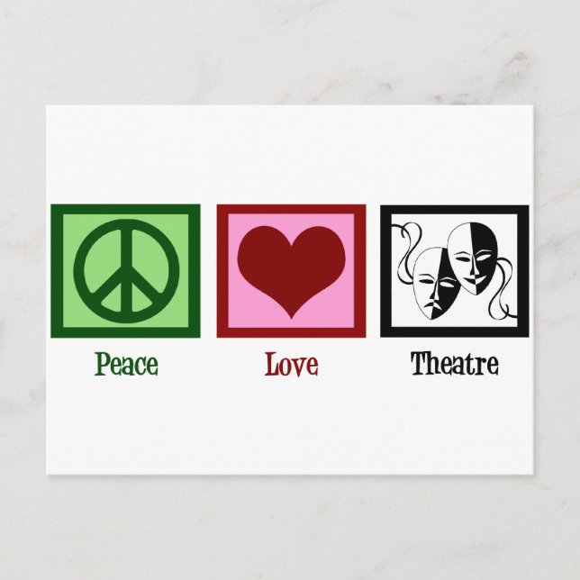 Peace Kärlek Theater Company Vykort (Framsida)