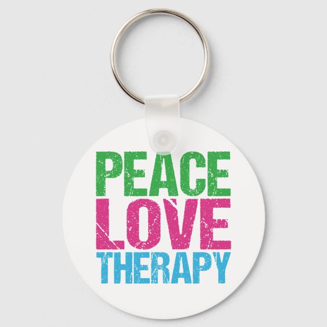 Peace Kärlek Therapy Nyckelring (Framsida)