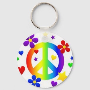 PEACE KÄRLEK TIE DYE HIPPIE SYMBOL NYCKELRING
