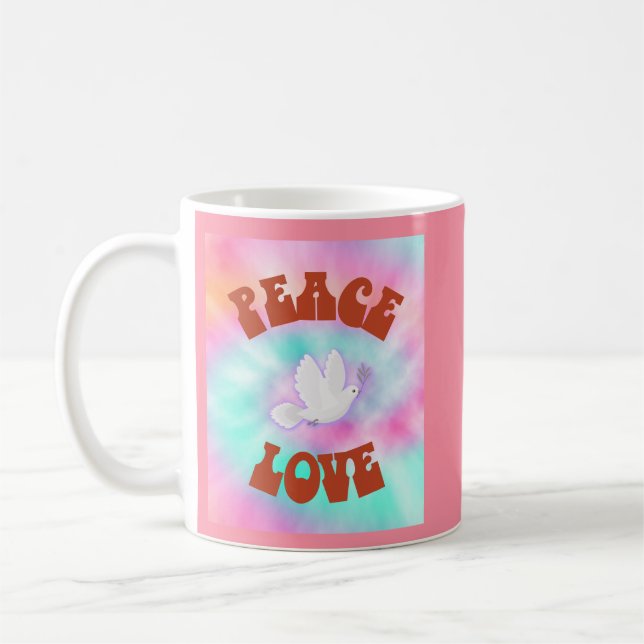 Peace Kärlek Tie Dye Kaffemugg (Vänster)