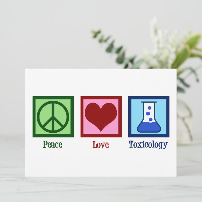 Peace Kärlek Toxicology Cute Toxicolog Julkort (Stående Fram)
