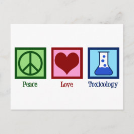 Peace Kärlek Toxicology Cute Toxicolog Vykort
