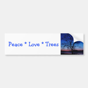 Peace Kärlek Träd Bumper Sticker Bildekal