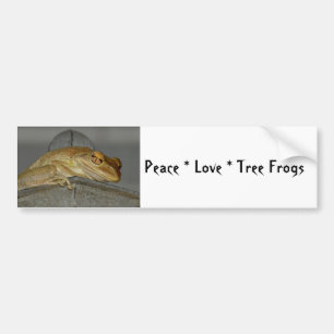 Peace Kärlek Träd Frogs Bumper Sticker Bildekal