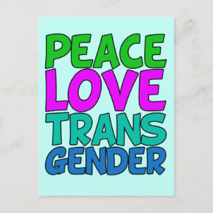 Peace Kärlek Transgender Vykort