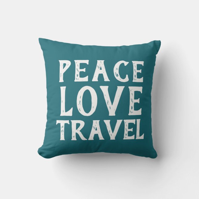 PEACE KÄRLEK TRAVEL-typografi | Utomhusfyllning Kudde (Framsida)