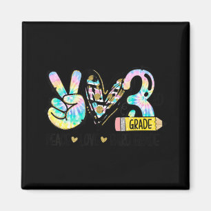 Peace Kärlek Tredje Klass-Roligten Tie Dye Student Magnet