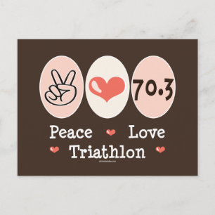 Peace Kärlek Triathlon-vykort Vykort