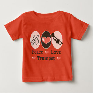 Peace Kärlek Trumpet Baby Bodydräkt 1 Biet T-shirt