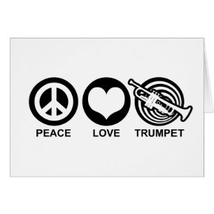 Peace Kärlek Trumpet Hälsningskort